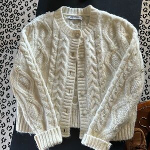 Zara sweater with pearls